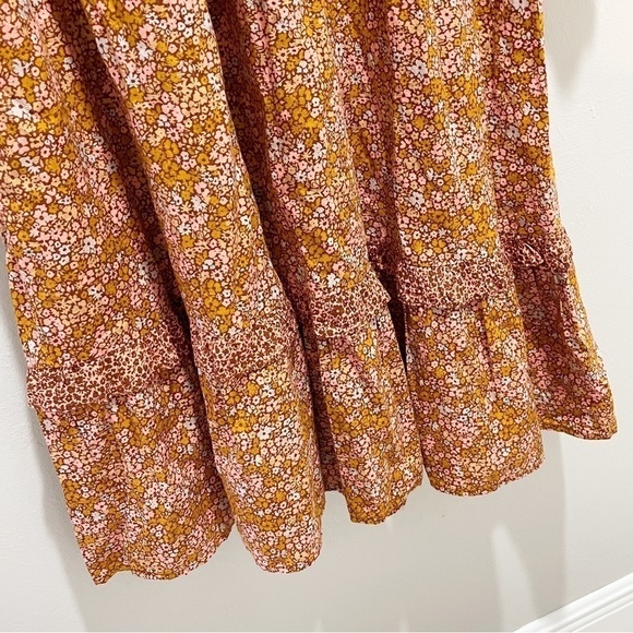 UNIVERSAL THREAD Women’s Orange Floral Long Sleeve Ruffle Midi Dress Size XL - Picture 7 of 11